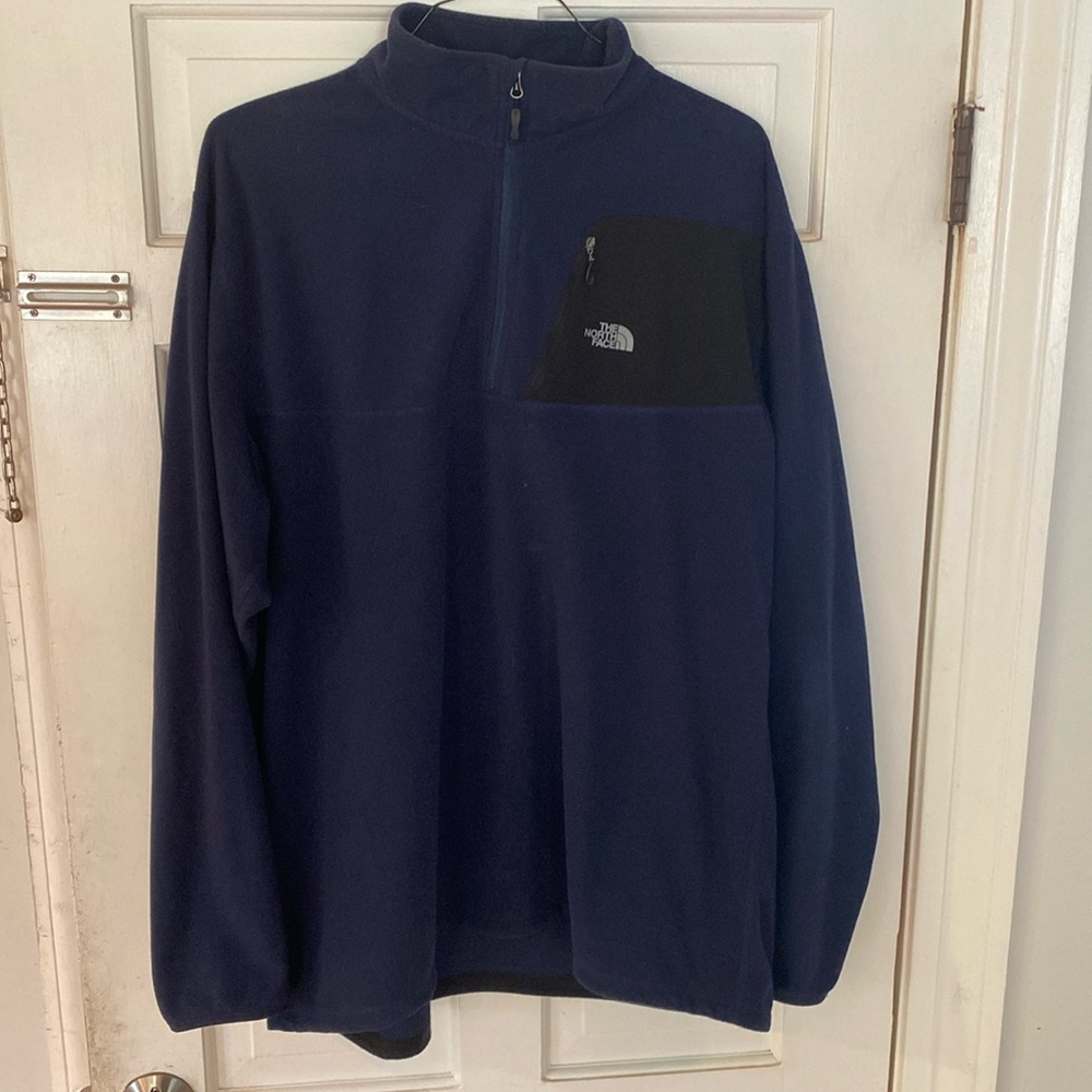 The North Face 1/4 Zip Fleece Pullover, Navy Blue, Size XXL